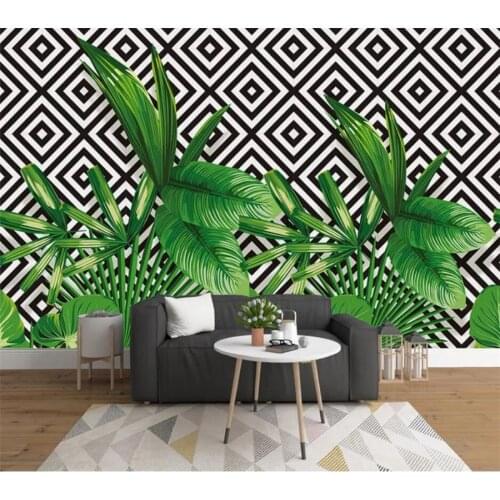 Beibehang Custom wallpaper 3d mural papier peint fresh modern minimalist stereo plant geometric mosaic TV background wall paper