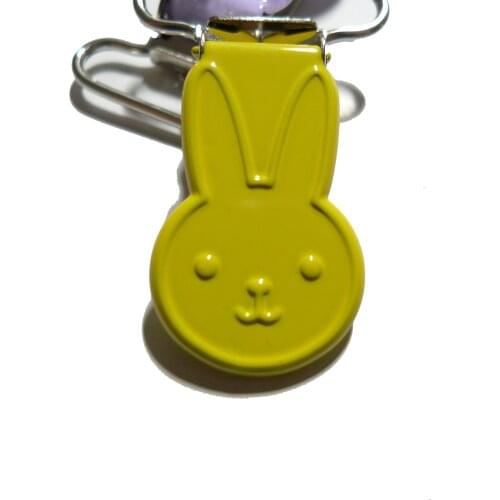 25pcs 1'' 25mm #3 YELLOW COLOR Rabbit Bunny Shape Suspender Clips
