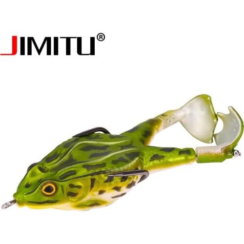 JIMITU Soft lure 9cm 13.5g Double Propeller Frog silicone bait Artificial Wobblers fishing lure Topwater catfish leurre souple