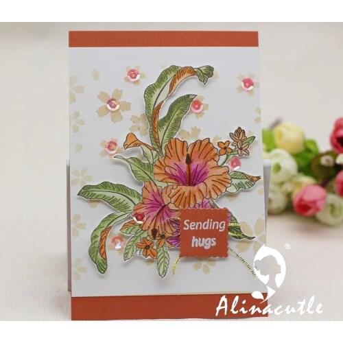 AlinaCraft CLEAR STAMPS floral flowers leaf Scrapbooking Card paper craft silicon rubber roller transparent stamp