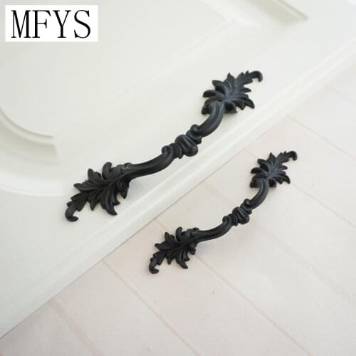 3"3.75" Black Door Handles and knob Dresser Pull Drawer Pulls Handles Knobs Wardrobe Handle Cabinet Ordinary Hardware 76 96 mm