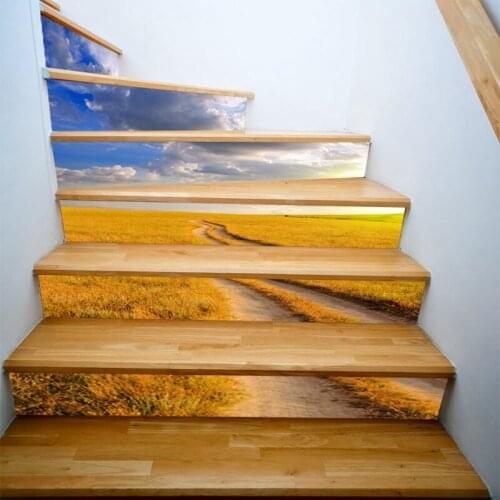 DIY 3d Vinyl Wallpaper 3d Effect Wallpaper PVC Removable Mural Decals Vinyl Self Adhesive Wallpaper Stairs Decoration Stairway