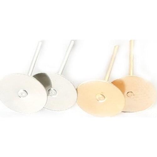 Beadia Earring Stud 3*11mm/5*13mm/8*12mm 900-1500pcs/Lot Ear Nail Iron Flat Base Cup Posts Earring Jewelry Findings