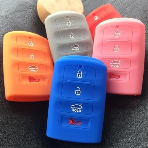 Silicone rubbber car key cover case holder shell FIT for KIA Cadenza The New K7 2013 2014 2015 2016 4 button key cover
