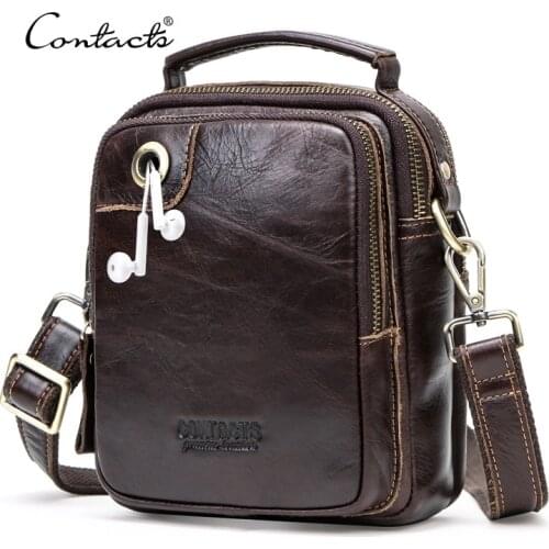 New 100% Genuine Leather Male Crossbody Bag mens shoulder bag New Mens Small Messenger Bags Mini Handbag Shoulder Man Bag