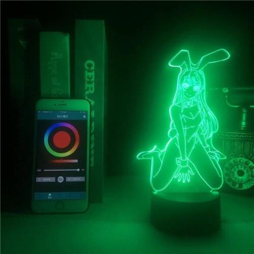 Led Night Light Zero Two Figure Table 3d Lamp Light Anime Waifu Gift Darling In The Franxx Zero Two Lamp for Bed Room Decor