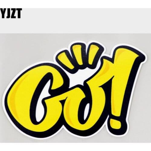 YJZT 14.7CM×9.4CM Go! Motivational Encouragement Text Decal PVC Car Sticker 11C-0109