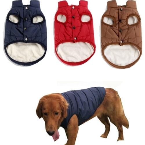 Winter Pet Coat Warm Cotton-padded Coat Christmas Big Dog Jacket Thicker Cotton Puppy New Style Secret Button Clothes For Dogs
