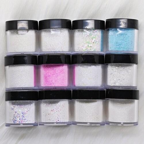 1 Bottle Dip Powder Nail Art Glitter Polish Holographic Shiny Chrome Pigment Dipping Extention Nail Sequins Acrylic Powder TC#19