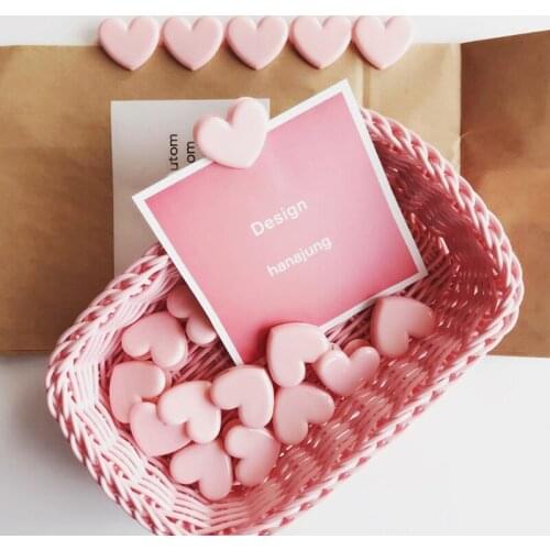 10 Pcs/lot w16 Heart w53 Pink Color Small Binder Documents Letter File School Cute Clip Plastic