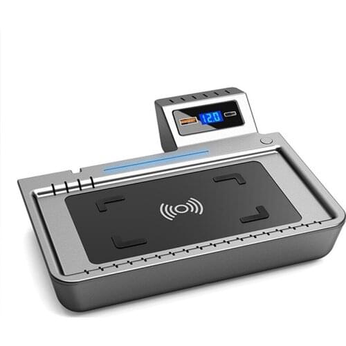 15W Car QI Wireless Charger Fast Phone Charging Plate Interior Parts for Ford Explorer 2020 2021