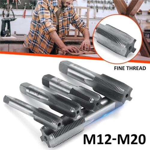 2X M12 M14 M16 M18 M20 1.5mm Pitch HSS Right Hand Straight Fine Thread Tap Metric Plug Hand Tap Tools For Mold Machining