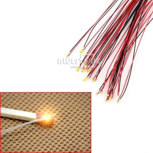 20Pcs T0603WM Pre-soldered micro litz wired leads Warm White SMD Led 0603 New