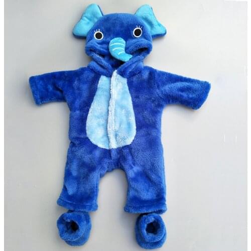 38cm doll clothes for 40cm Baby doll boy clothes pants elephant set for 17 inch doll pajama set