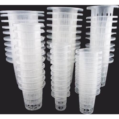 50pcs Planting Grow Clone Nursery Hydroponic colonization Mesh Pot Net Cup Basket Hydroponic Plant Pots
