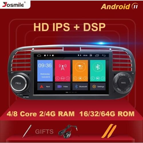 DSP 8Core 4GB Android 10.0 Car Radio Player For FIAT 500 Multimedia GPS Navigation Stereo Audio Carplay Wifi Rear Camera IPS BT