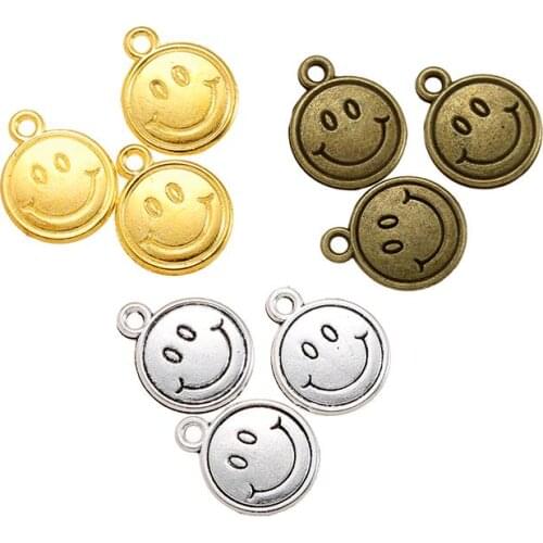 Free Shippin 20 pcs 16*13 mm antique silver color Alloy Smile charms Pendant Jewelry Findings I102