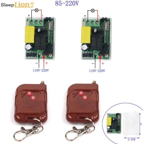 220V Wireless Control Switch Relay 2 Receivers Smart Light Fan ON OFF 110V-220V Switch Module Learning Code Relay