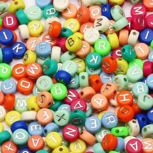 7mm Mixed Letter Acrylic Beads Round Loose Spacer Alphabet Beads For Jewelry Making Handmade Diy Bracelet Necklace Accessories
