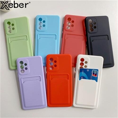 Card Slot Holder Bag Phone Case For Samsung M62 M51 M31 M30S M21 M11 A31 A01 A20 A30 A50 A21S J2 J4 J5 J7 Candy Silicone Cover
