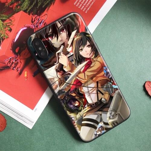 Mikasa Ackerman Shingeki No Kyojin Attack on Titan Phone Case Cover Shell For IPhone SE 6 6s 7 8 X Xr Xs 11 Pro Max