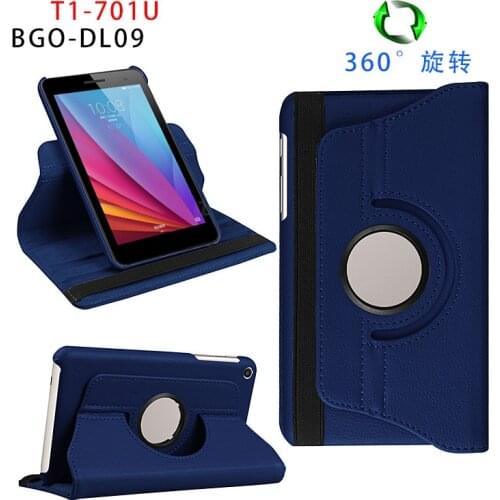 360 Degree Rotating Litchi Flip Stand PU Leather Cover Funda Case For Huawei MediaPad T1 7.0 T1-701U/W T2 7.0 BGO-DL09 BGO-L03