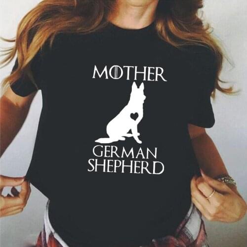 Harajuku Tee Shirt Femme Mother of German Shepherd T Shirt Women Tops Short Sleeve Casual Dog Mom Summer Plus Size Camisas Mujer