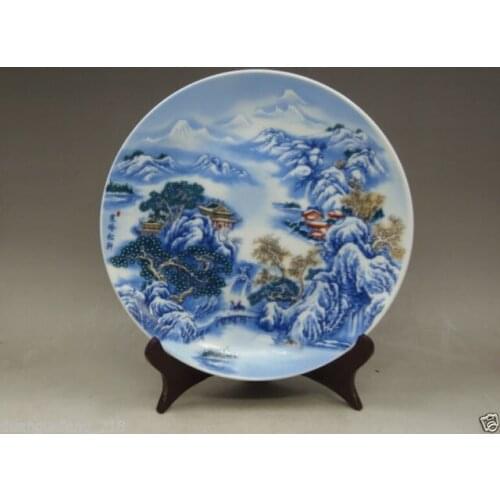 Chinese Famille Rose hand-painting snow Han Ling song Xuan Porcelain Plates