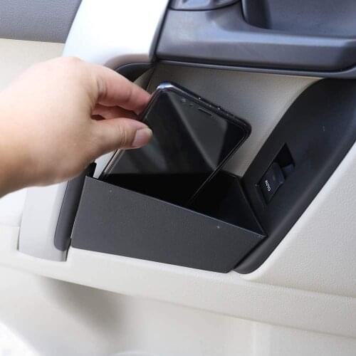 ABS Plastic Car Door Front Storage Box Phone Tray Accessories Black For Toyota Land Cruiser Prado FJ150 150 2018