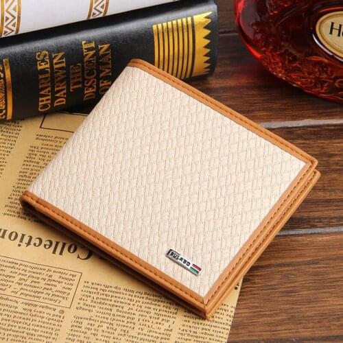 Men Wallets New Fashion PU Leather Short High Quality Male Plaid Bag Vintage Business Card Holder Coin Purses