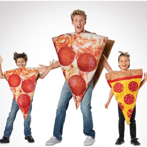Halloween Costumes For Adults Kids Funny Food Pizza Cosplay Carnival Party Wear Performance Clothing DN4285