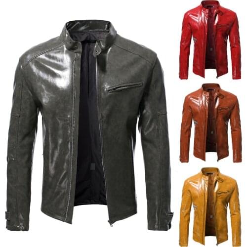 Men Faux Leather Jacket Motorcycle 5XL Men Fashion Trend Black Jaqueta De Couro Masculina Outwear Male PU Leather Coats Mens -40