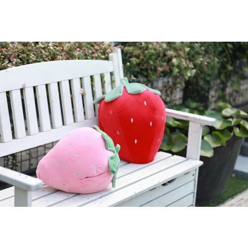 Soft Simulation Strawberry Plush Stuffed Pillow Sofa Cushion Fruits Pillow Plush Toy for Children Birthday Gift for Kids Girls