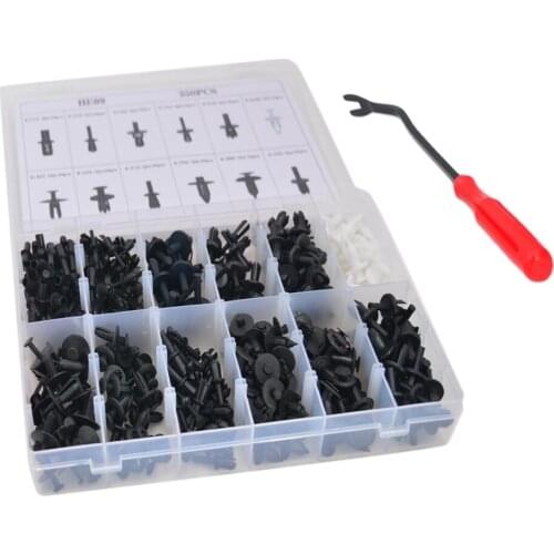 Set of 350 Car Body Push Pin Rivet Fasteners Moulding Clip +Screwdriver Kit