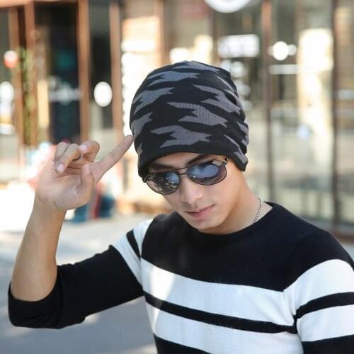 The New Winter Warm Hat Trendy Chic Knitting Slouchy Baggy Oversize Hat for Man Cap Skull skullies adult hats cotton cap jxj-018