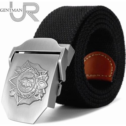 New Men & Women Belt Soviet Alexander Nevsky Badge 3D Canvas Belt Soviet Memory CCCP Luxury Jeans Military Tactical Belts
