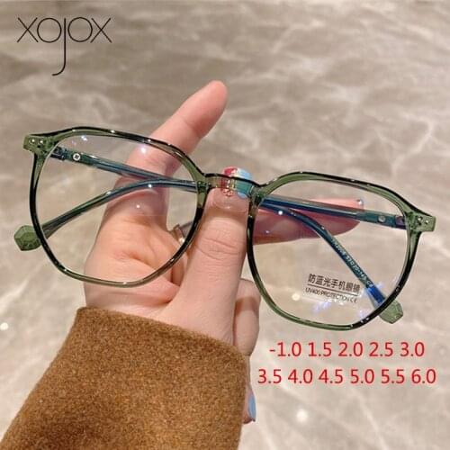 XojoX -1.0 2.0 3.0 4.0 5.0 6.0 Finished Myopia Glasses for Women Anti-Blue Light Short Sight Eyewear Men Prescription Eyeglasses