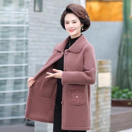 Autumn Winter Lambswool Coat Women Jacket Plus Size 5XL Warm Fleece Jackets Overcoat Casual Faux Lamb Wool Outwear Femme