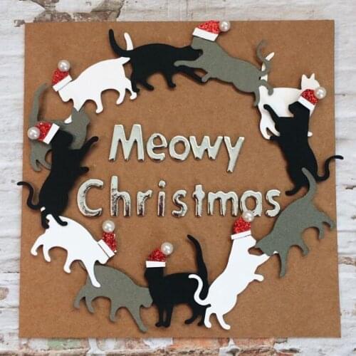 Panalisacraft christmas cat metal cutting dies 2020 noel kerst navidad natal scrapbooking Album Paper Card Craft Embossing