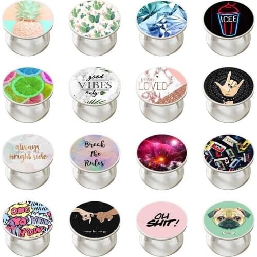 Popular Marble Expanding Phone Stand Grip Finger Rring Support Anti-Fall Round Foldable Mobile Phone Holder for iPhone 11