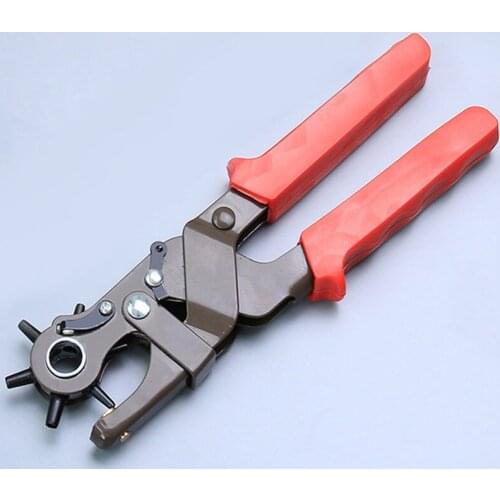 Leather Belt Hole Punch Plier Eyelet Puncher Revolve Sewing Machine Bag Setter Tool Watchband Strap Household leathercraft