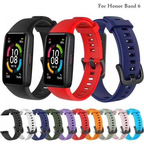 Colorful Soft Silicone Watch Strap Band For Huawei Honor Band 6 Smart Watch Repleacement Wrist band strap Correa