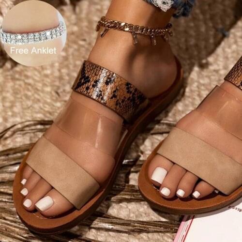 Women Slippers Patchwork Summer Outdoor Beach Slides Flat Heel Sewing 2020 Fashion Casual Female Ladies Shoes Zapatos De Mujer