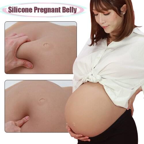 KnowU Silicone Pregnant Belly Fake Belly Cotton Filler High Simulation S/M/L Size