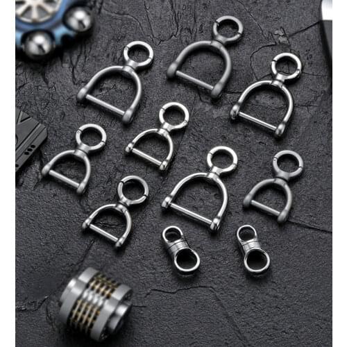 Titanium Spin 360 Degree Rotation Key Ring Luxury Car Key Chain Stainless Steel Horseshoe Buckle Chain Creativity Gift Wholesale