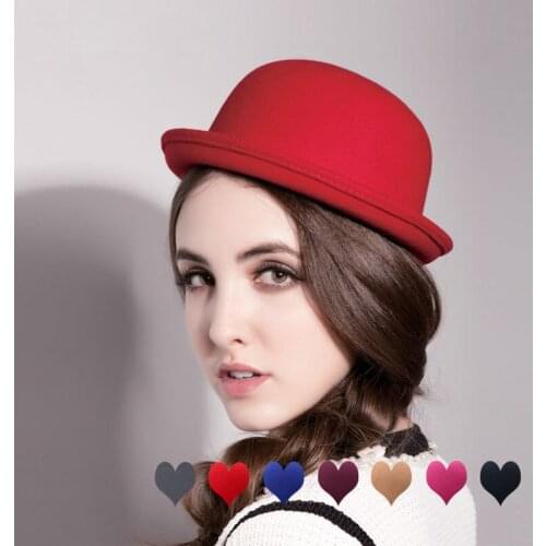 2021 Autumn Winter Vintage Parent-child Imitation Wool Felt Top Hat Ladies Childrens Kids British Fedoras Hat For Women Girl
