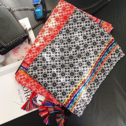 2020 New Vintage Flower Print Tassel Scarf Shawls Long Soft Cotton Floral Print Wrap Hijab Scarves 2 Color Free Shipping