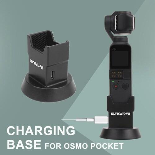 Charging Base for DJI Osmo Pocket Vertical Gimbal Base Holder Fixed Mount 14 Screw Hole USB Charging Port Type-C