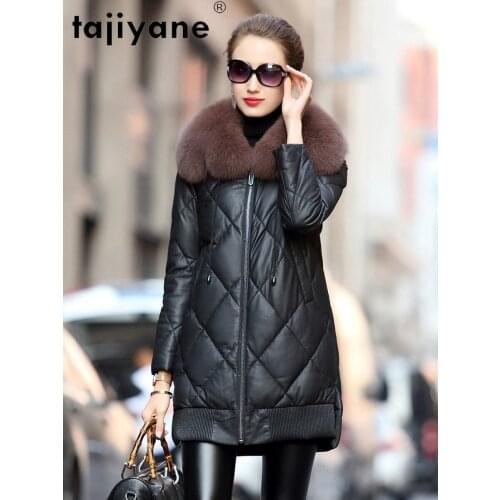 Women for Jackets White Duck Down Coat Woman Real Sheepskin Jacket Female Real Fox Fur Collar Parka Abrigo Mujer TN1176