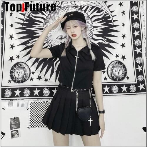 Women Girl HEART POUCH CROSS Skirt Gothic Lolita Streetwear Pleated punk shorts Skirts College Harajuku Skirt pantskirt